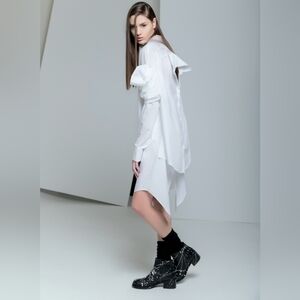 Balossa Avant Garde White Asymmetrical Shirt Size M(42) BNWT